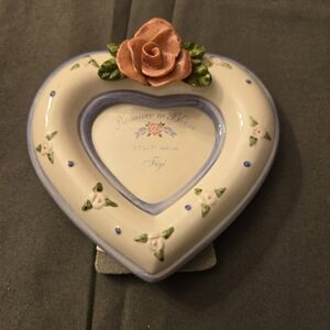 Heart Shaped Porcelain Flower Picture Frame